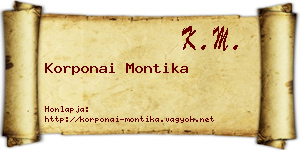 Korponai Montika névjegykártya